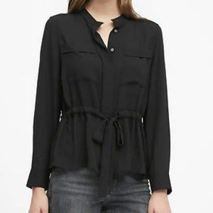 [NWT]Banana Republic Utility Blouse BLK